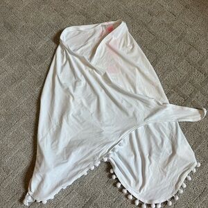 NWT White Lilly Pulitzer Sarong with Pom Poms, Sz M/L